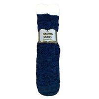 Reading Socks - Navy Cable Knit Large