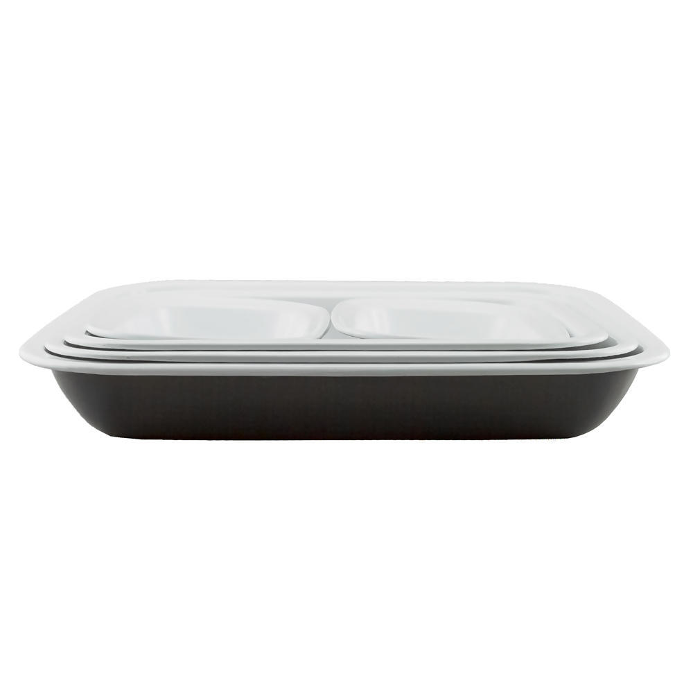 Enamel Baking Dish Set of 5 - Grey & White