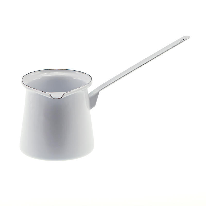 Enamel Butter Melter - White