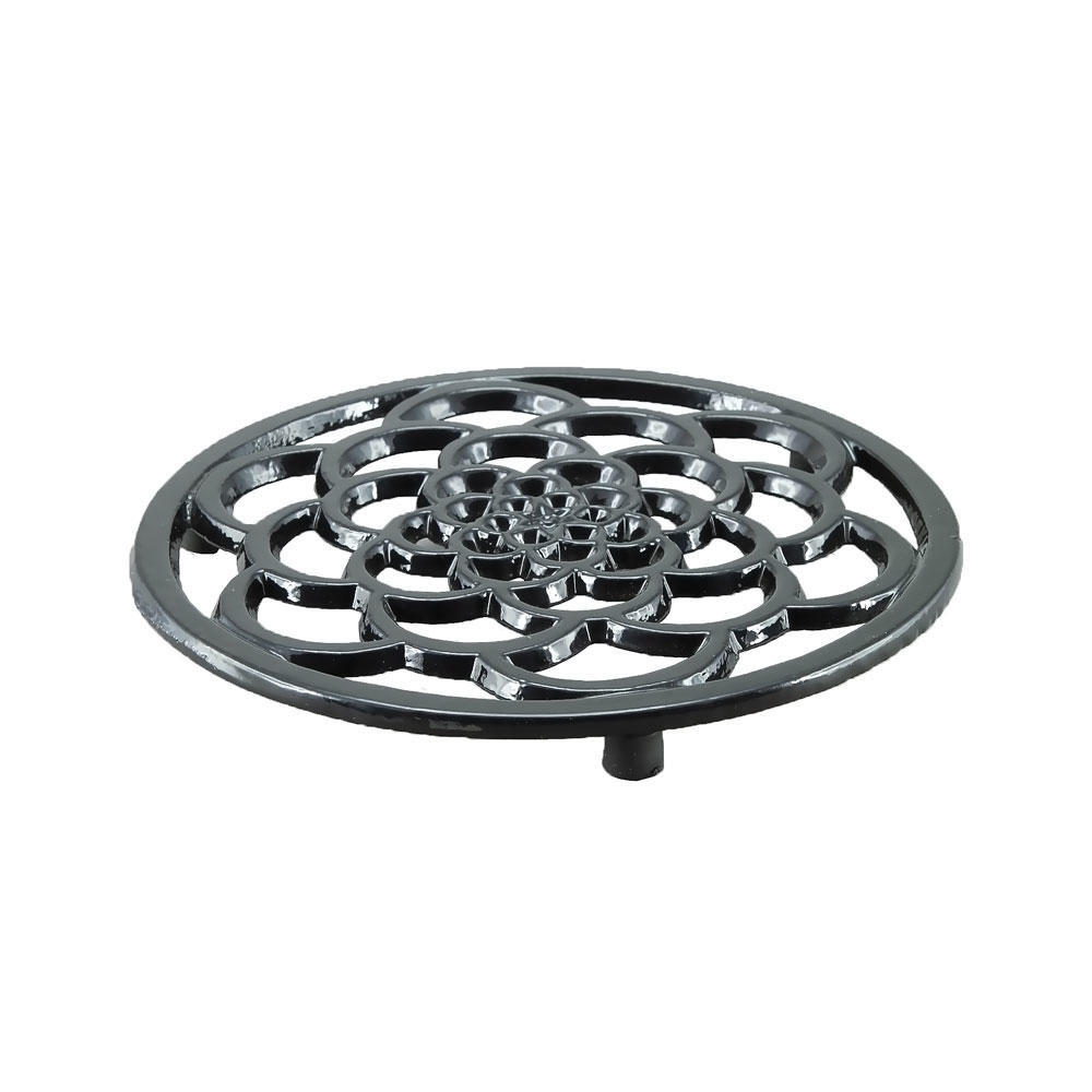 Round Enamelled Trivet - Black