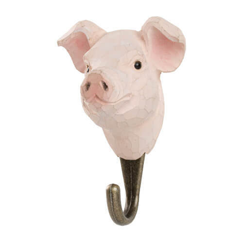 Hand Carved Hook - Pig