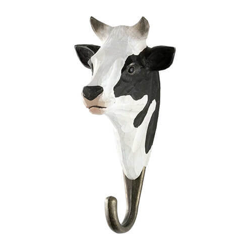 Hand Carved Hook - Dairy Cow