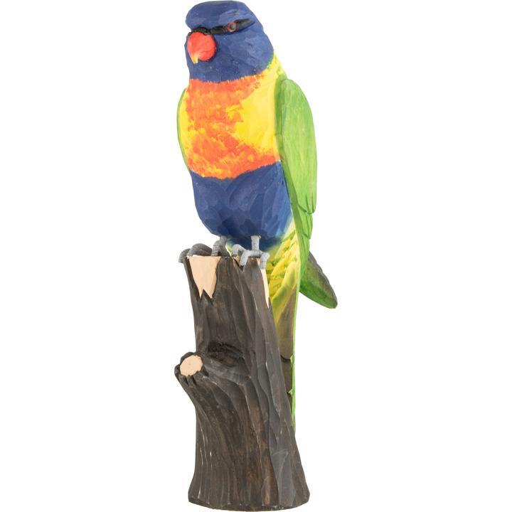 Hand-Carved Deco Bird - Rainbow Lorikeet