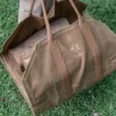 Waxed Canvas Log Carrier - Sand