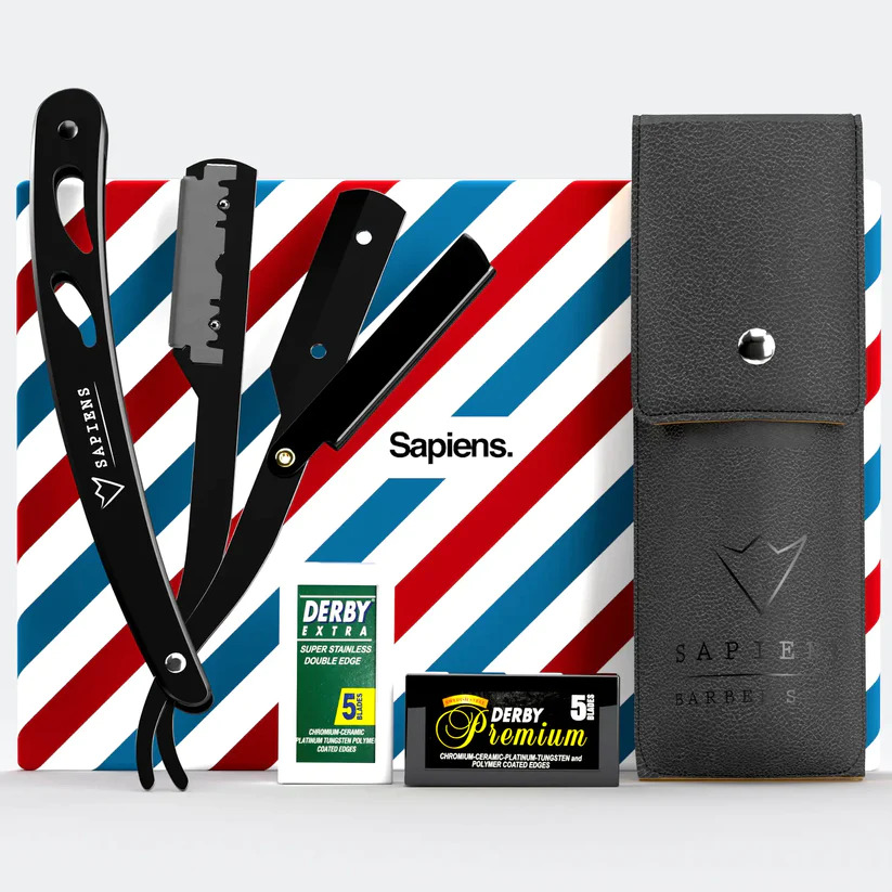 Barber's Straight Razor - Black Stainless Steel