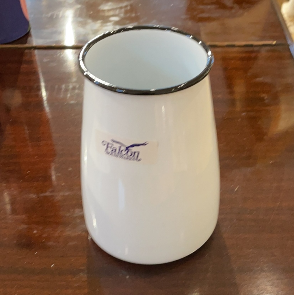 Enamel Utensil Holder - White & Black
