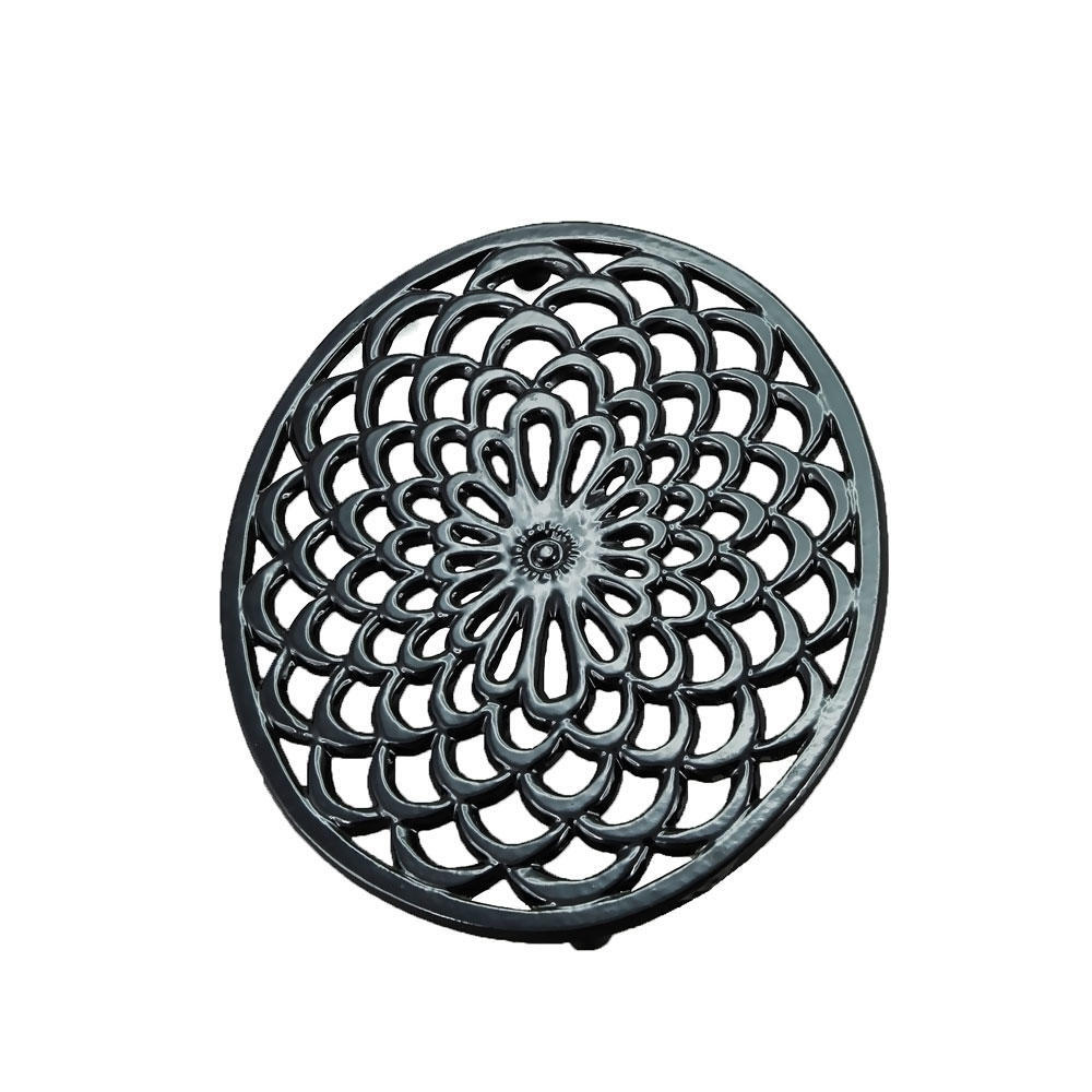 Oval Enamelled Trivet - Black
