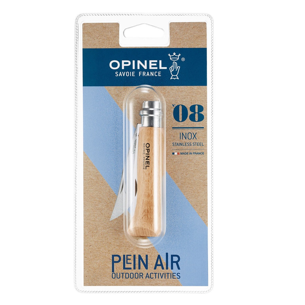 Opinel No 8 Blister Pack - Beechwood