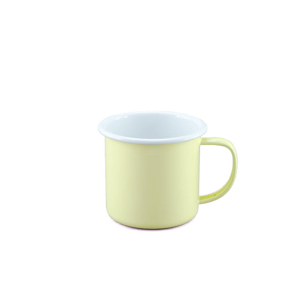 Enamel Large Mug 500mL - Yellow & White