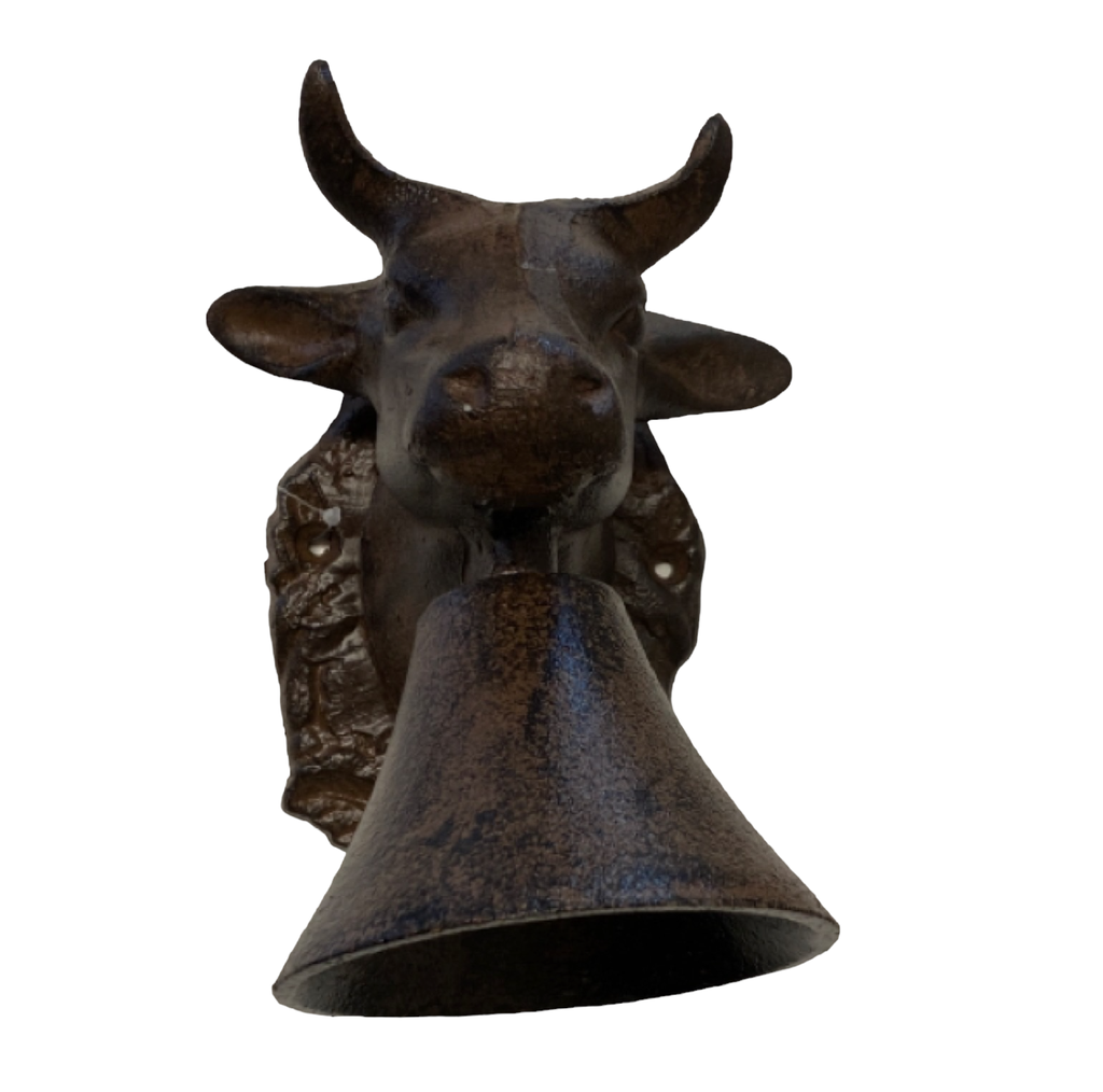 Cast Iron Wall Bell - Cow Head
