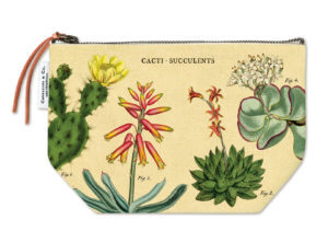 Vintage Style Pouch - Cacti Succulents