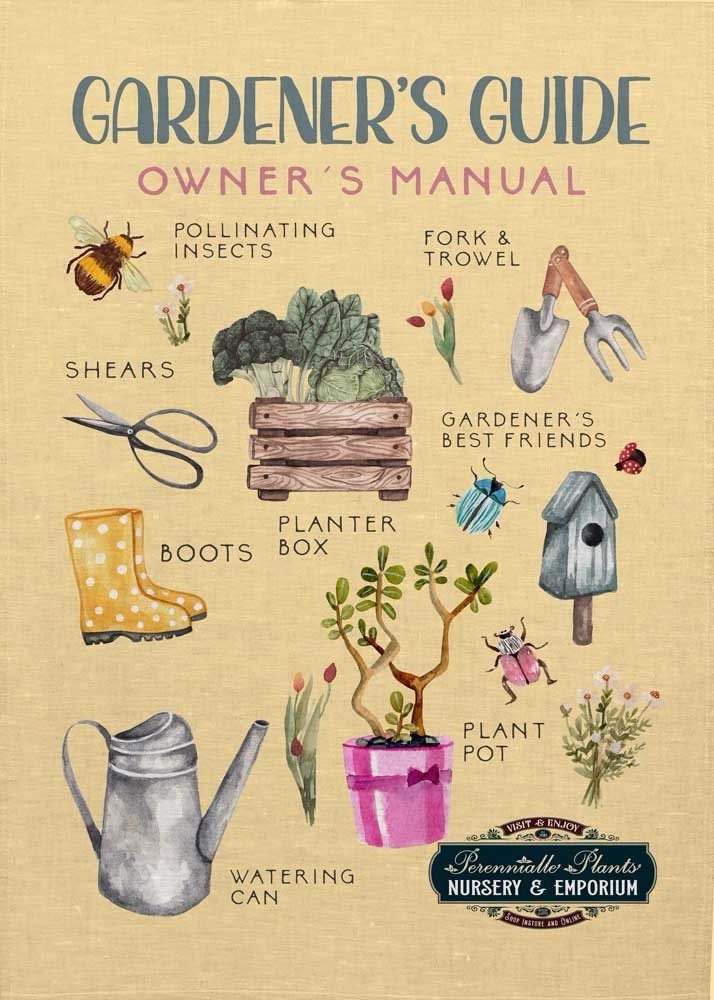 'Gardener's Guide' Linen Tea Towel