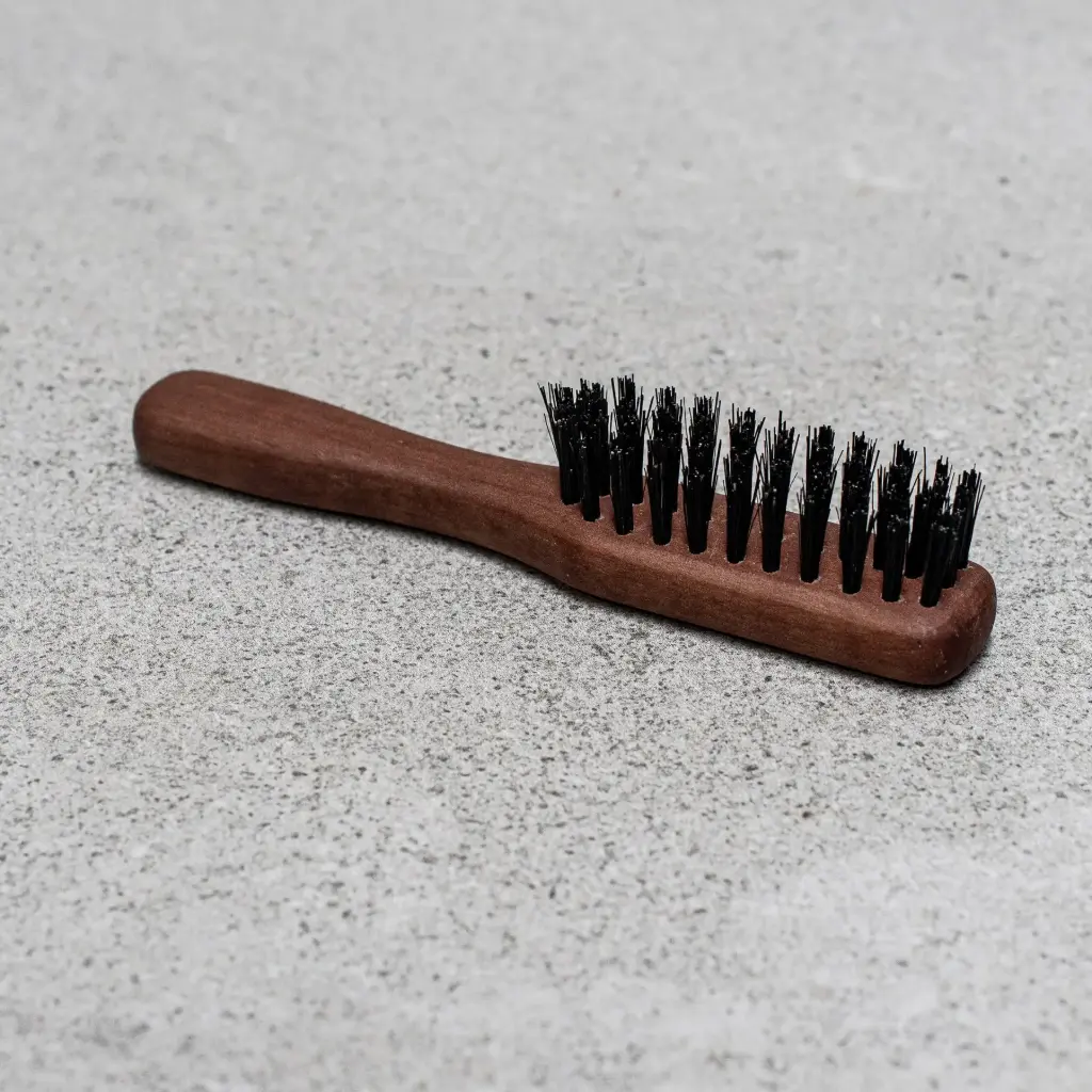 Beard Brush with Handle- Pearwood 