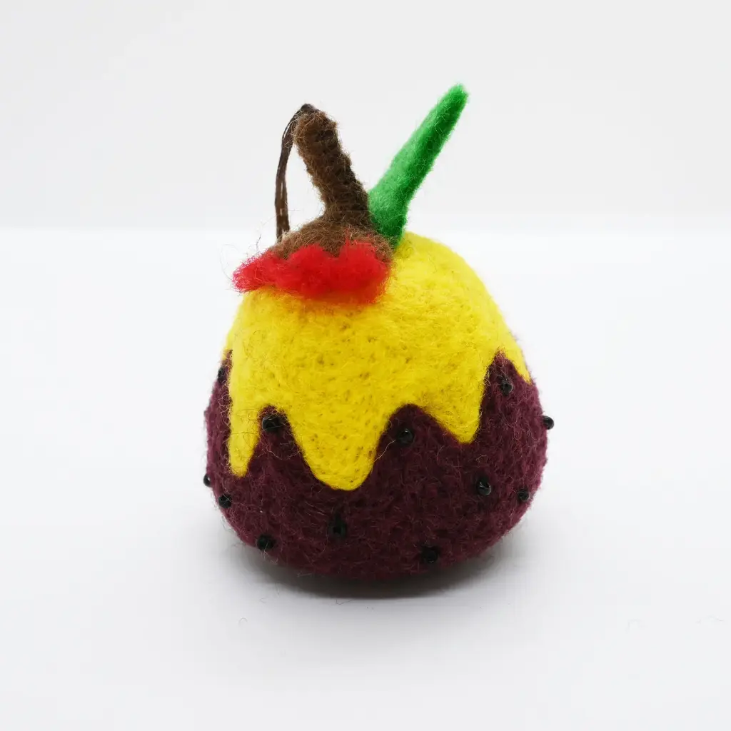 Australian Christmas Pudding - Handmade Felt Ornament