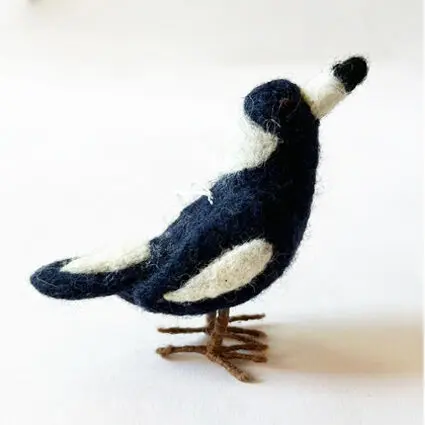 Christmas Carols Magpie - Handmade Felt Ornament