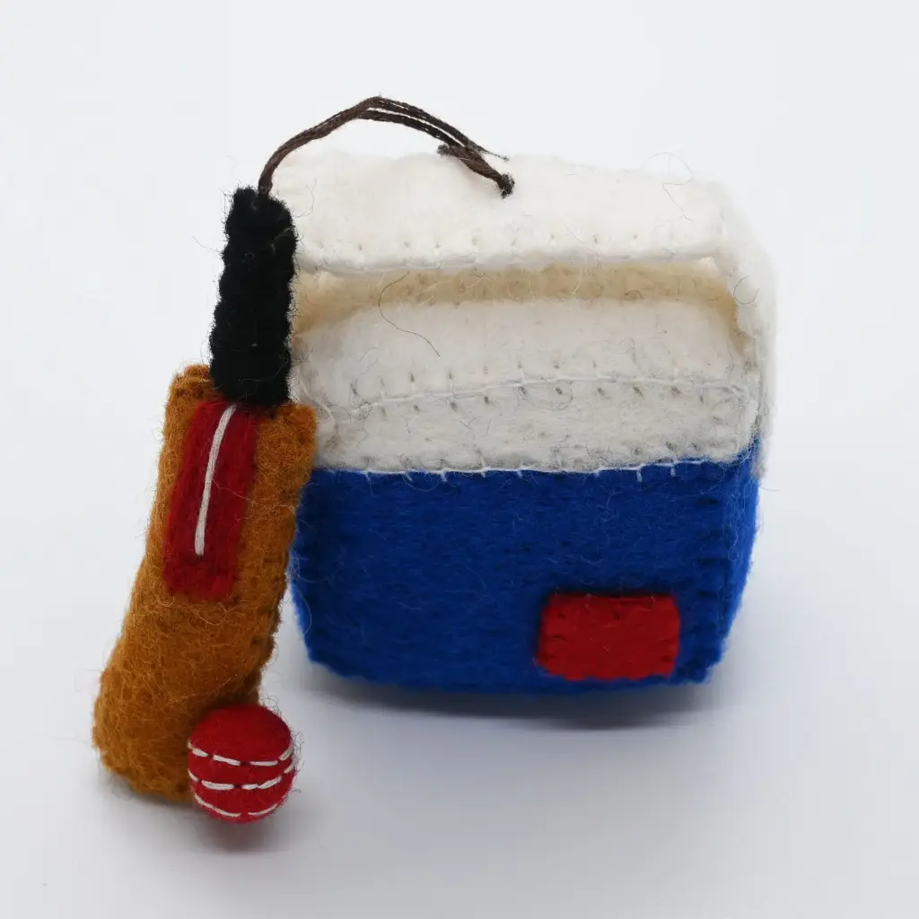 Esky and Bat - Handmade Felt Ornament