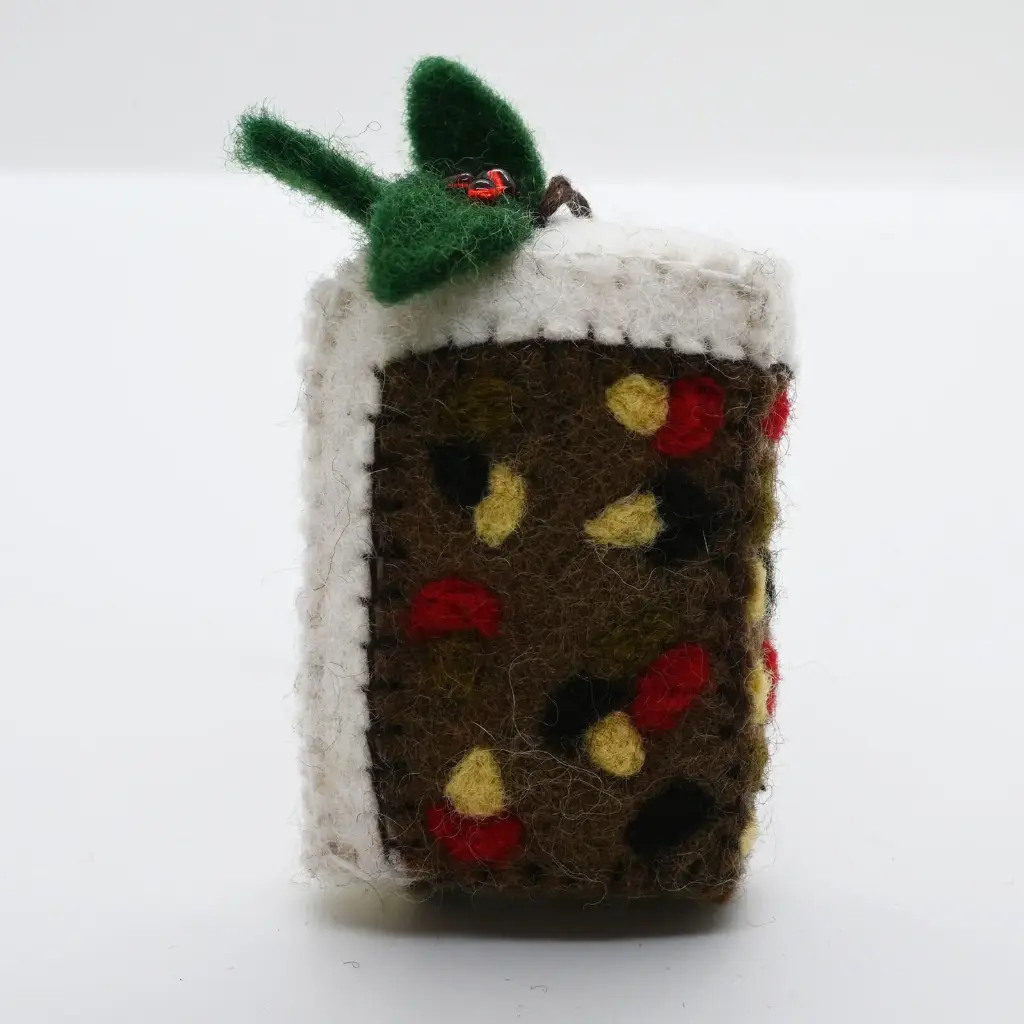 Christmas Cake Slice - Handmade Felt Ornament