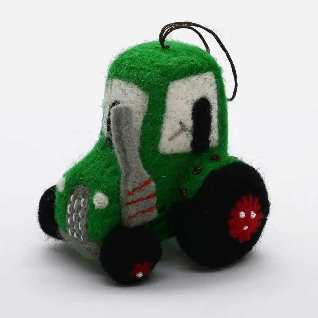 Tractor - Handmade Felt Ornament