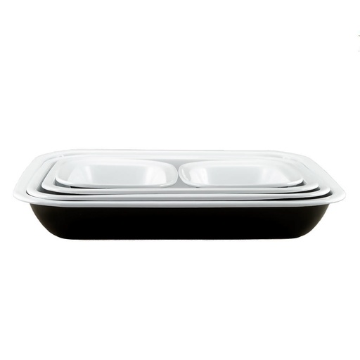[3732] Enamel Baking Dish Set of 5 - Black & White