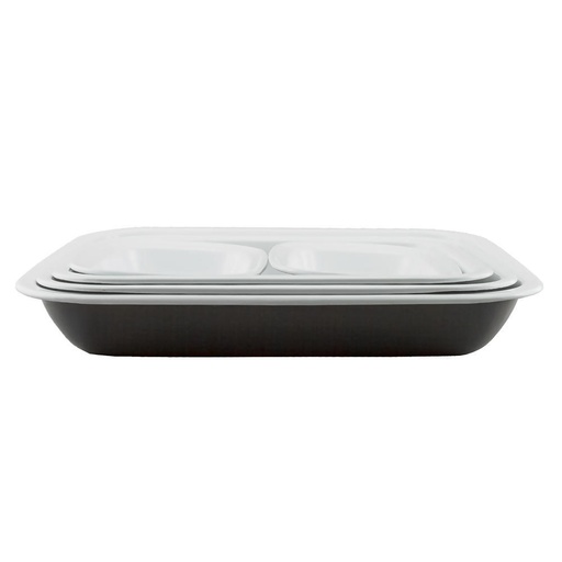 [3731] Enamel Baking Dish Set of 5 - Grey & White