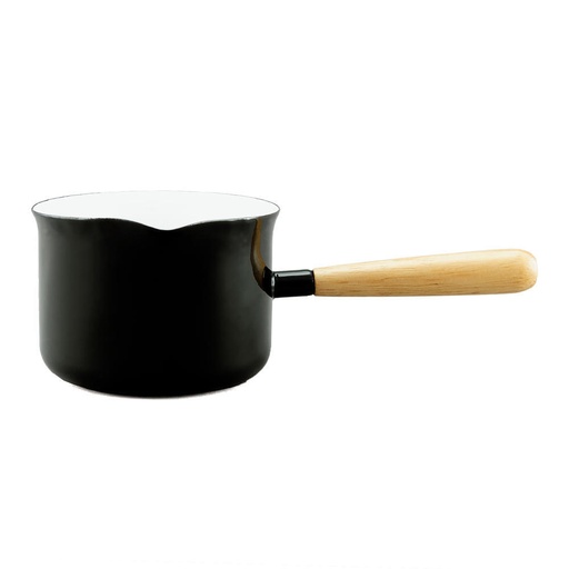 [3724] Enamel Butter Warmer - Black & White