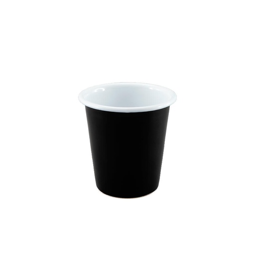 [3707] Enamel Small Tumbler - Two Tone Black & White