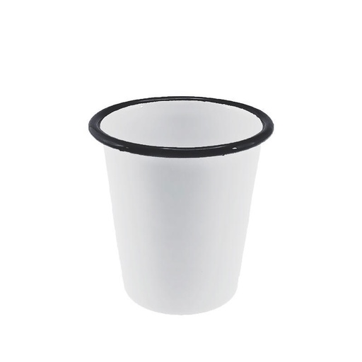 [29671] Enamel Tumbler 300mL - White & Black