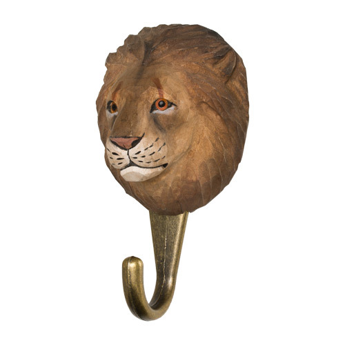 [31718] Hand Carved Hook - Lion