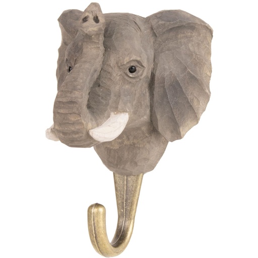 [29550] Hand Carved Hook - Elephant