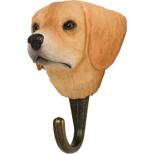 [67971] Hand Carved Hook - Golden Retriever