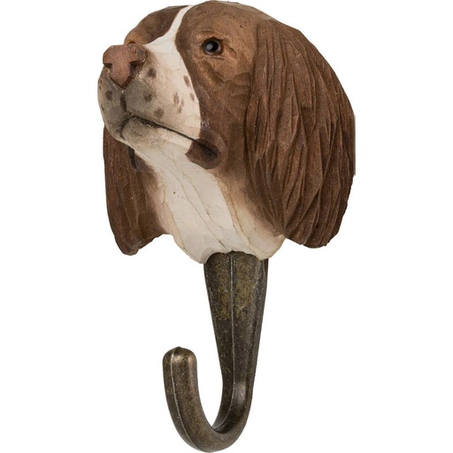 [67974] Hand Carved Hook - Springer Spaniel