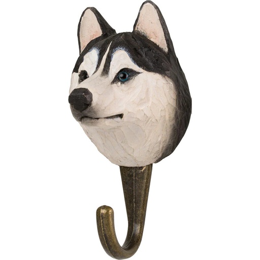 [67976] Hand Carved Hook - Siberian Husky