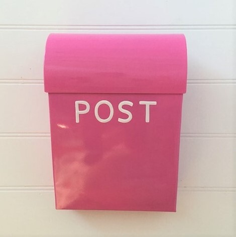 [3286_2] Large Post Box, Letterbox, Lockable - Hot Pink