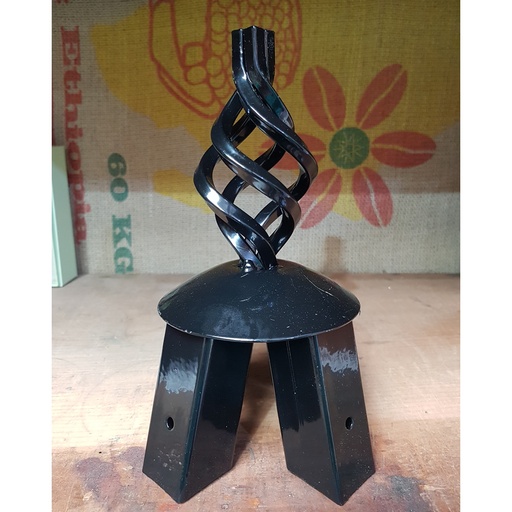 [P_282] Iron Garden Finial - Spiral Top