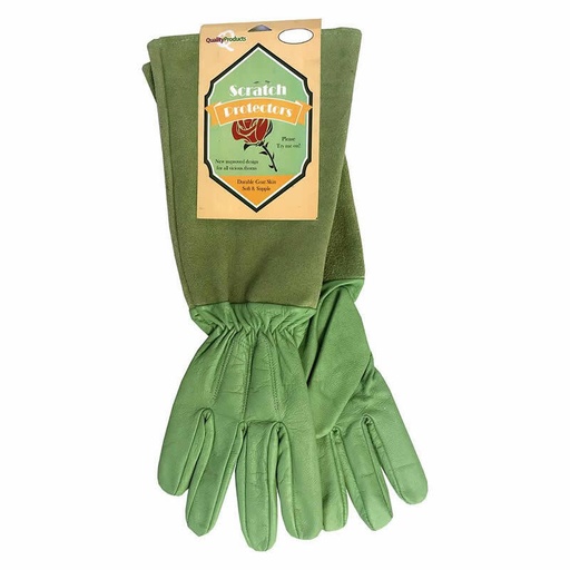 Scratch Protectors Gauntlet Leather Gloves - Green