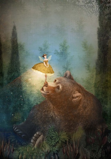 [67949] "Girl and Bear" - Card