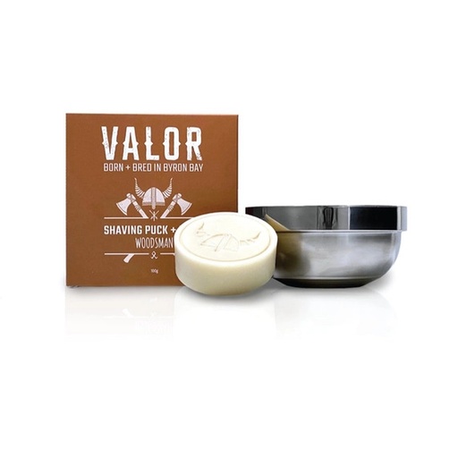 [VA102] Valor Shaving Puck & Bowl Set - Woodsman Scent