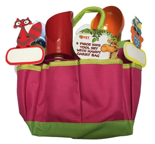 [GD390] 8 Piece Kids Garden Tool Kit - Pink