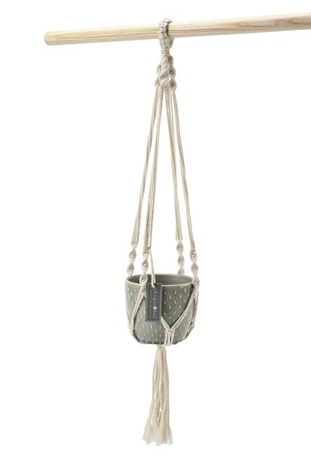 [2478] Glazed Pot Macrame