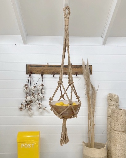 [3291] Handmade Jute Natural Rope Pot Plant Hanger