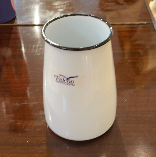 [4474] Enamel Utensil Holder - White & Black