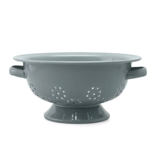[4464] Enamel Colander - Grey
