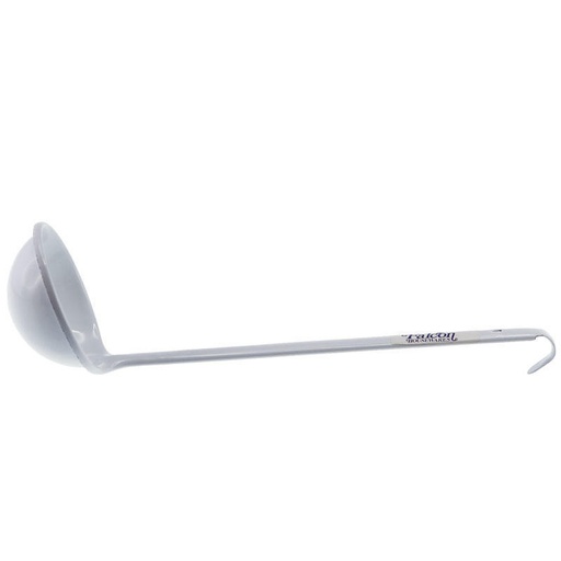 [4479] Enamel Soup Ladle - White