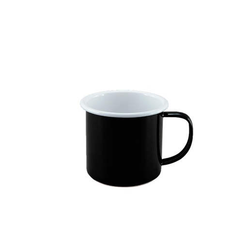 [3727] Enamel Mug - Black & White 350ml
