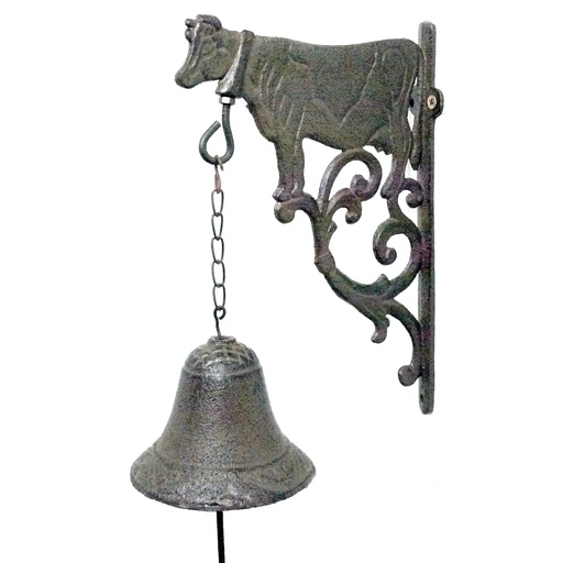 [46948] Cast Iron Wall Bell - Cow 