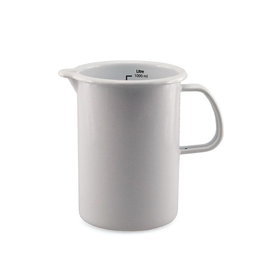 [4516] Enamel Measuring Jug 1L - White