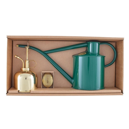 [3338] Haws Classic Watering Set - Green & Brass Mister