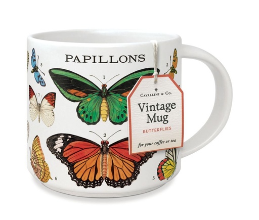 [68364] Cavallini Mug Vintage Butterflies