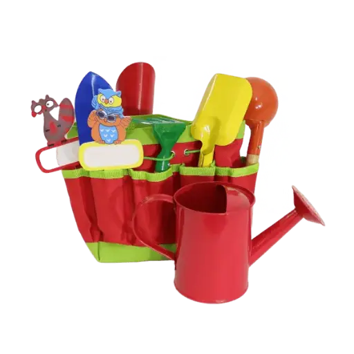 8 Piece Kids Garden Tool Kit - Red
