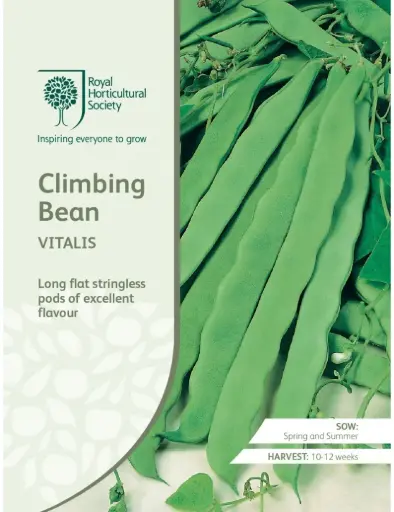 [5011775041254] RHS Seeds - Vitalis Climbing Bean Seeds